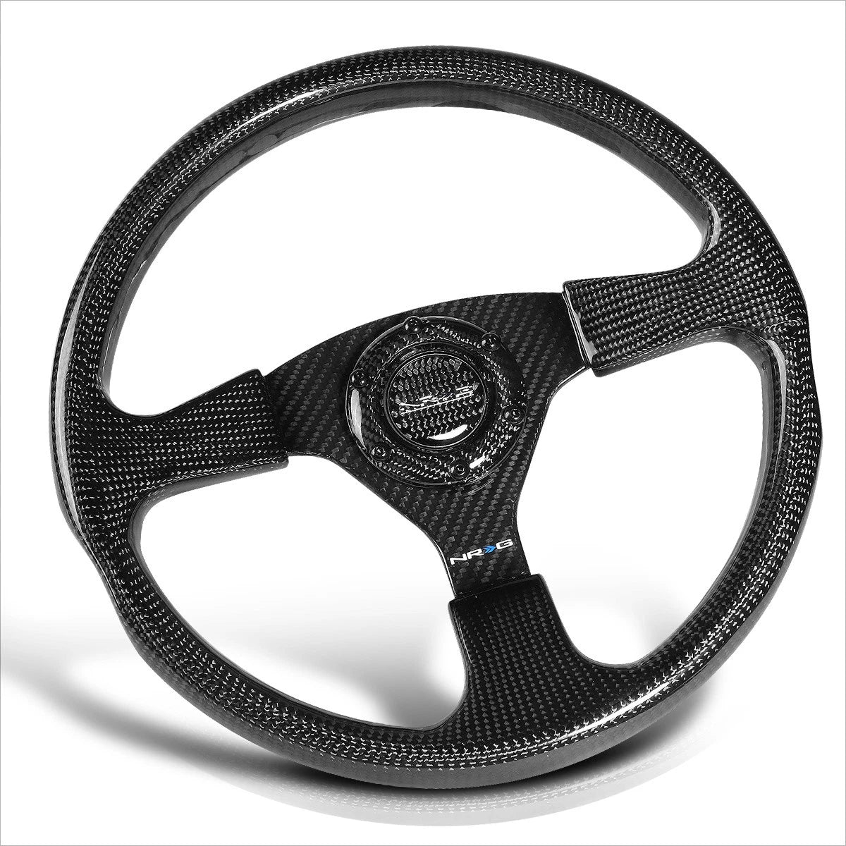 NRG ST-012CF 350mm 3-Spoke Flat Carbon Fiber Steering Wheel for Universal (2010–2023)