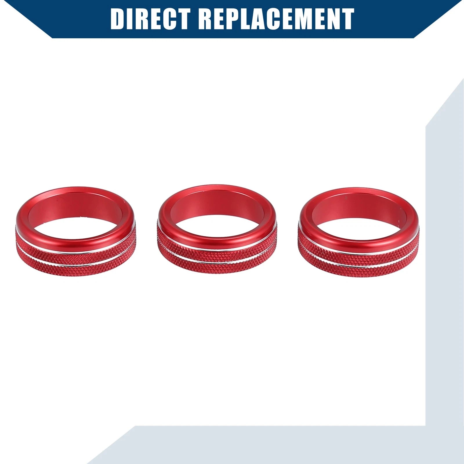 Set of 3 Air Conditioner AC Control Switch Knob Covers for Honda Fit (2020–2023) Red