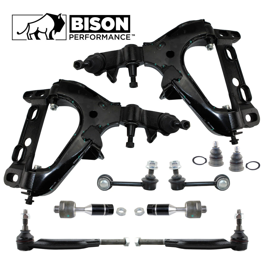 10pc Front Control Arms Tie Rod Sway Bar Link Kit for Chevy GMC