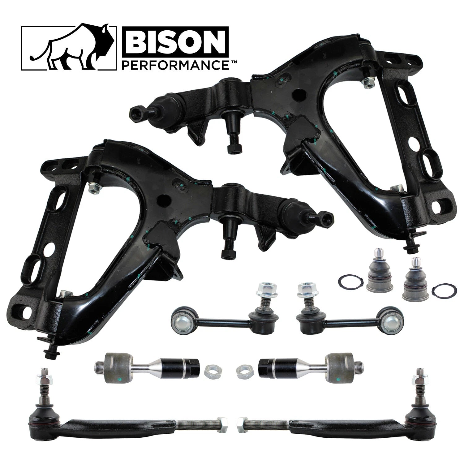 10pc Front Control Arms Tie Rod Sway Bar Link Kit for Chevy GMC