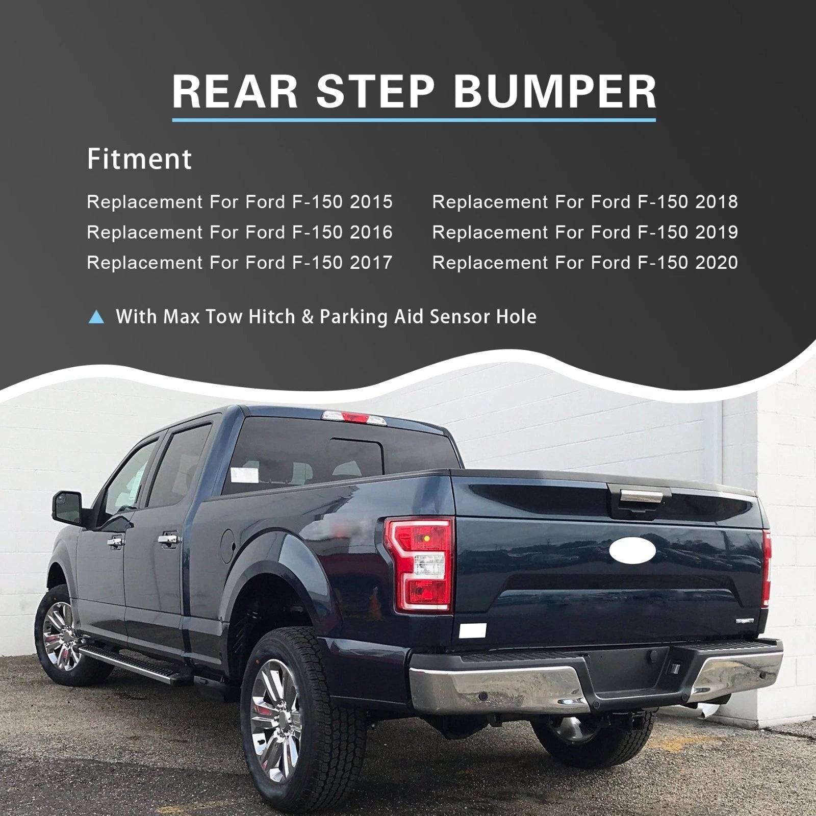 Rear Bumper Assembly with Max Tow for Ford F-150 (2015–2020) Black