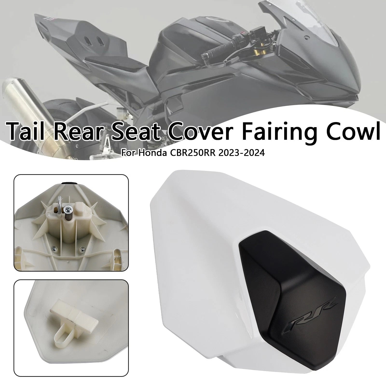 Rear Tail Pillion Seat Fairing Cover for Honda CBR250RR (2023–2024) Pearl White