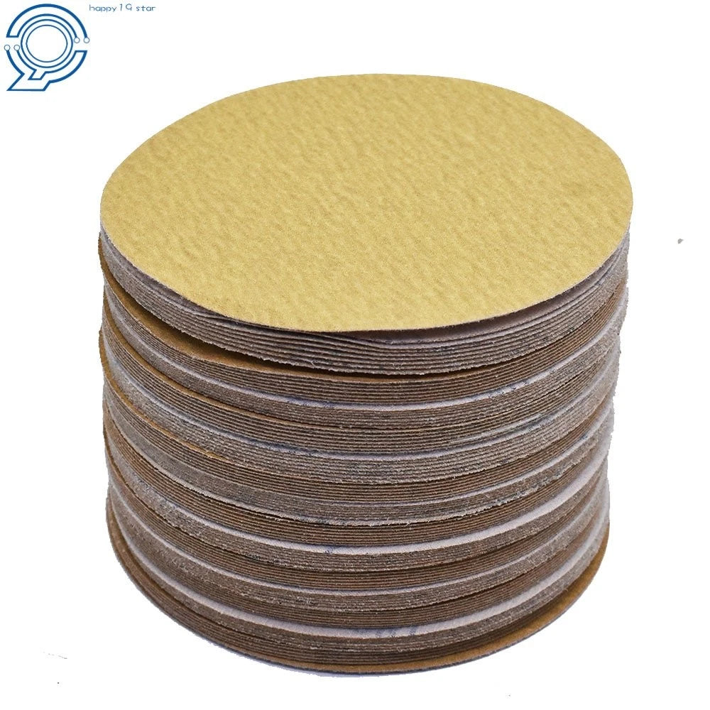 Set of 100 6" 180 Grit No-Hole Hook Loop Sanding Discs