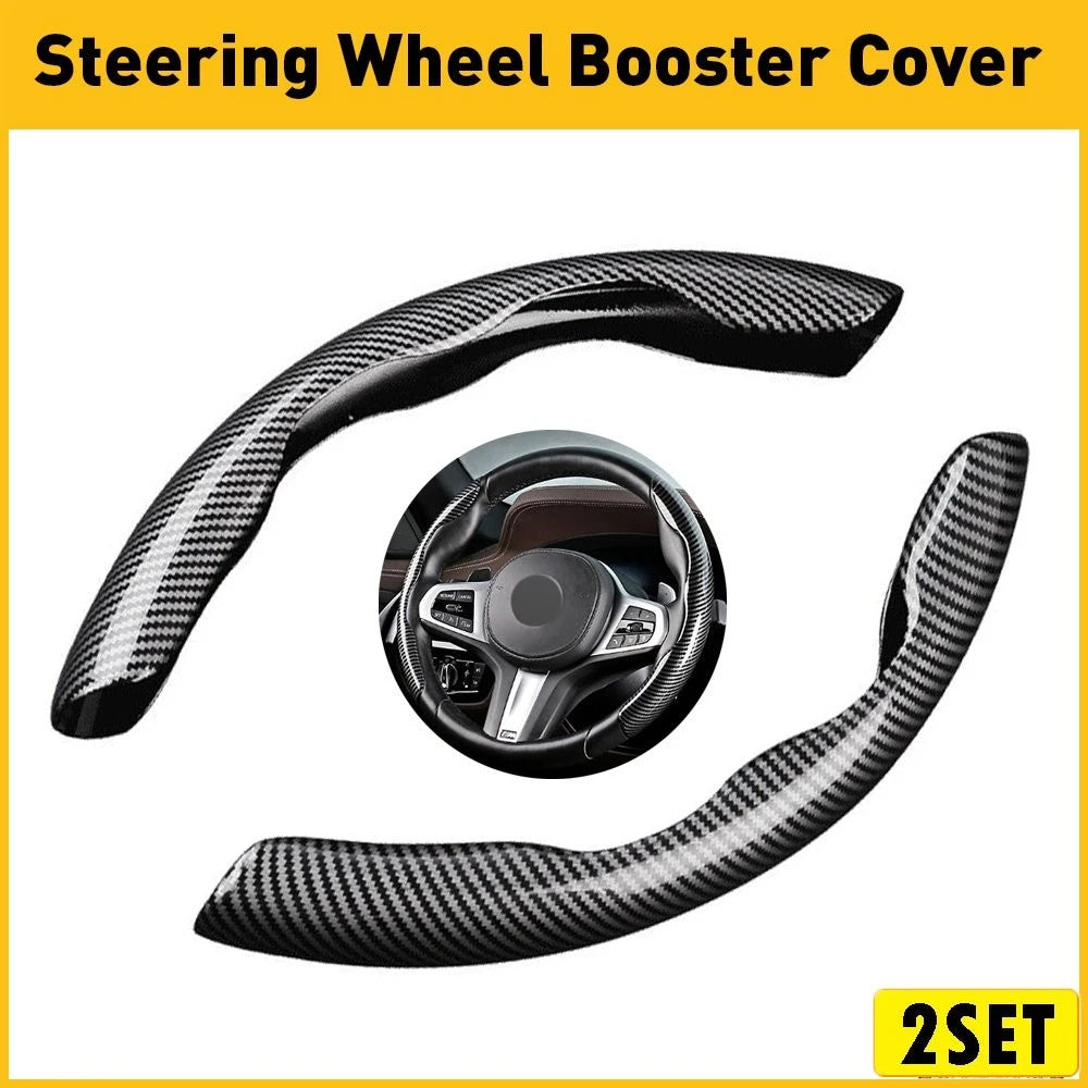 Set of 4 Carbon Fiber Non-Slip Steering Wheel Trim Covers Universal