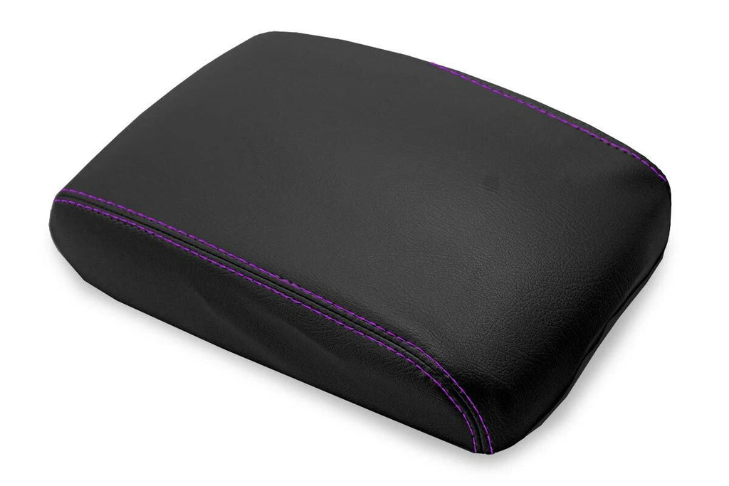 Leather Console Lid Armrest Cover for Infiniti FX35 (2009–2012) Purple Stitch