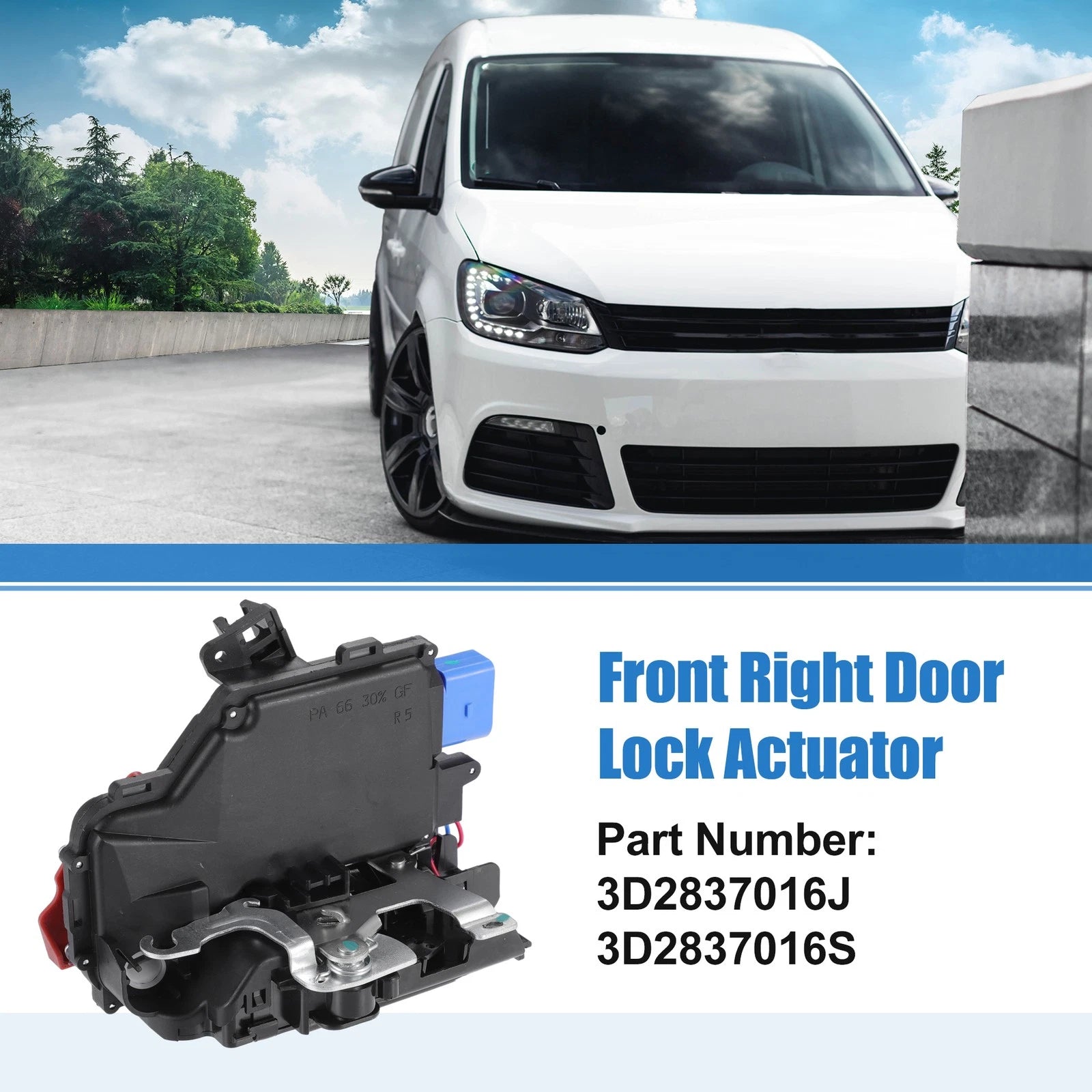 Front Right Door Lock Actuator for Volkswagen Golf (1998–2006) No. 3D2837016J/3D2837016S