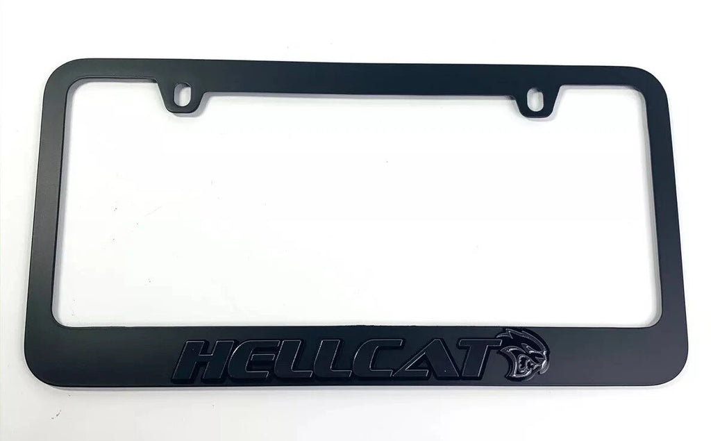 License Plate Frame Black for Dodge Challenger Charger Hellcat Script (2015–2023)
