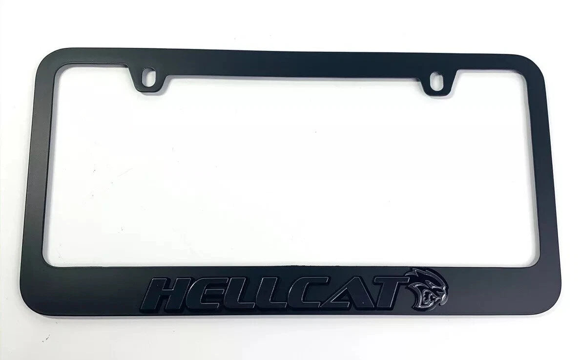 License Plate Frame Black for Dodge Challenger Charger Hellcat Script (2015–2023)