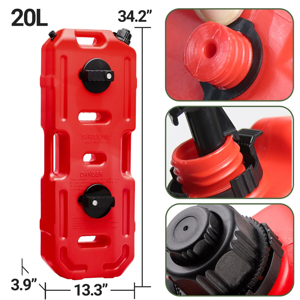 5 Gallon Fuel Pack Gas Can Tank for Jeep Offroad ATV (Lockable)