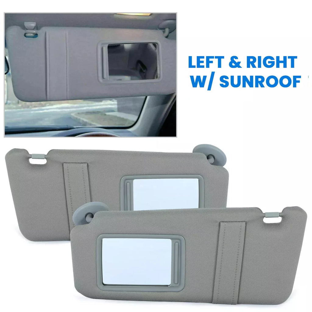 Sun Visor Pair for Toyota Camry (2007–2011) Gray with Sunroof