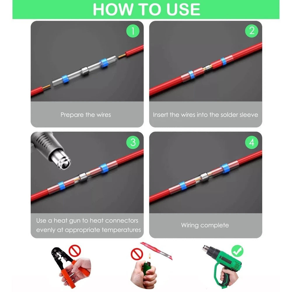 430PCS Waterproof Solder Seal Heat Shrink Wire Connectors Kit for Automotive
