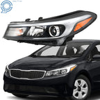 Halogen Headlights for Kia Forte Sedan (2017–2018) Left Driver Side