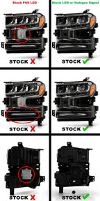 LED Headlight for Chevy Silverado 1500 (2019–2022) w/Halogen Signal, Right
