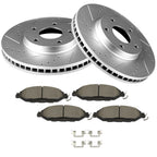 Front Brake Ceramic Pad & Drilled Slotted Rotor for Nissan Pathfinder (2015)