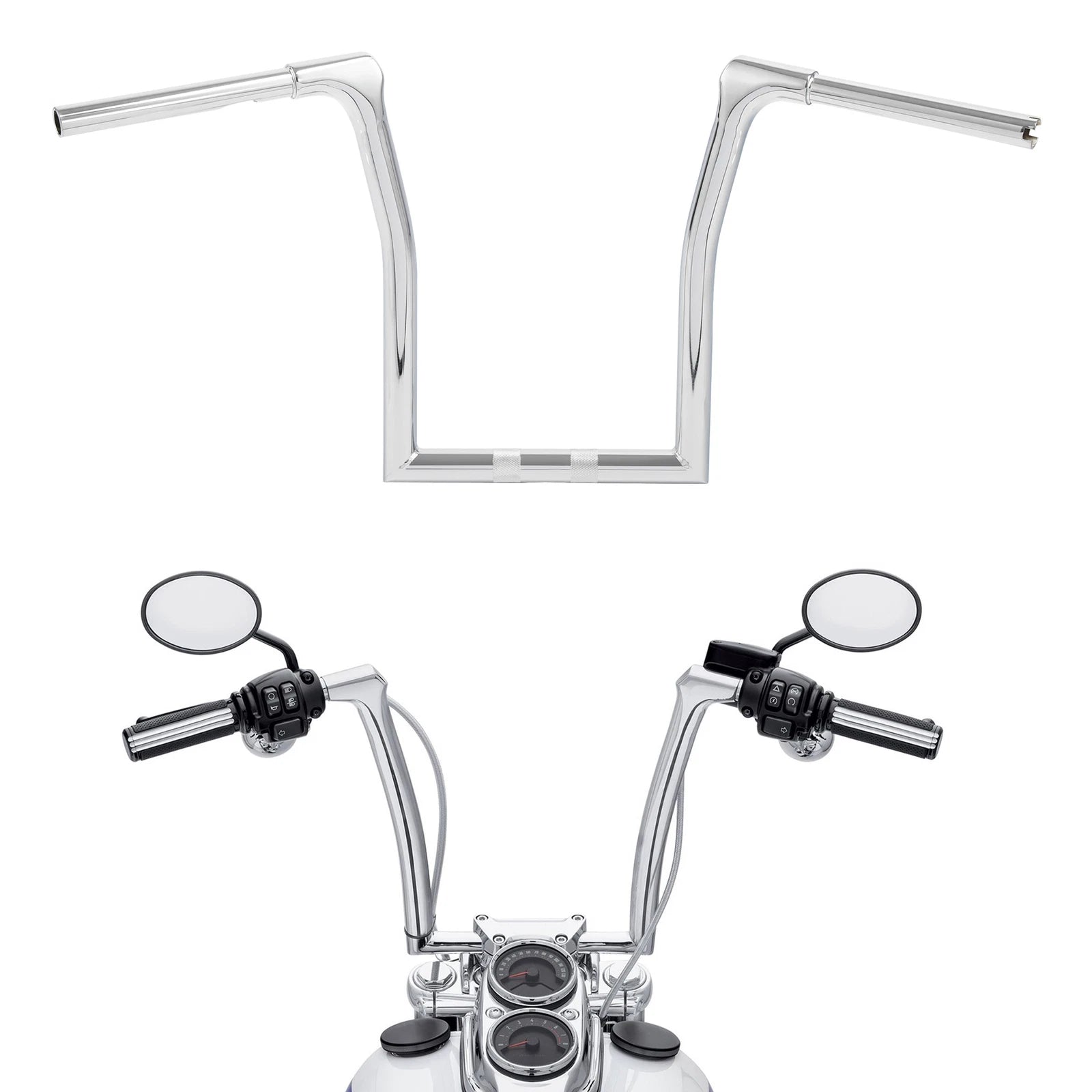 16" Rise Ape Hanger 1.25" Handlebar for Harley Softail (2018–2024), Road King (2014–2024)