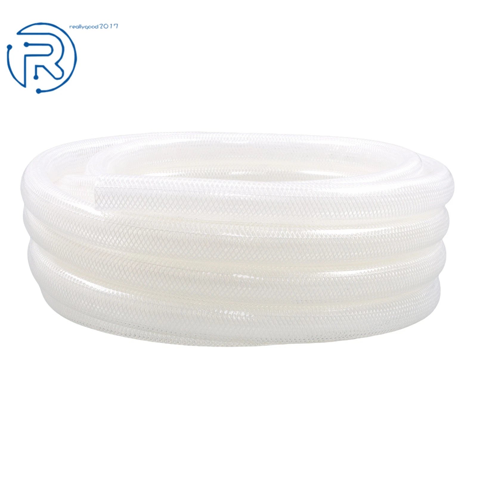25 Ft Heavy Duty Braided Clear PVC Tubing 3/4" ID × 1" OD