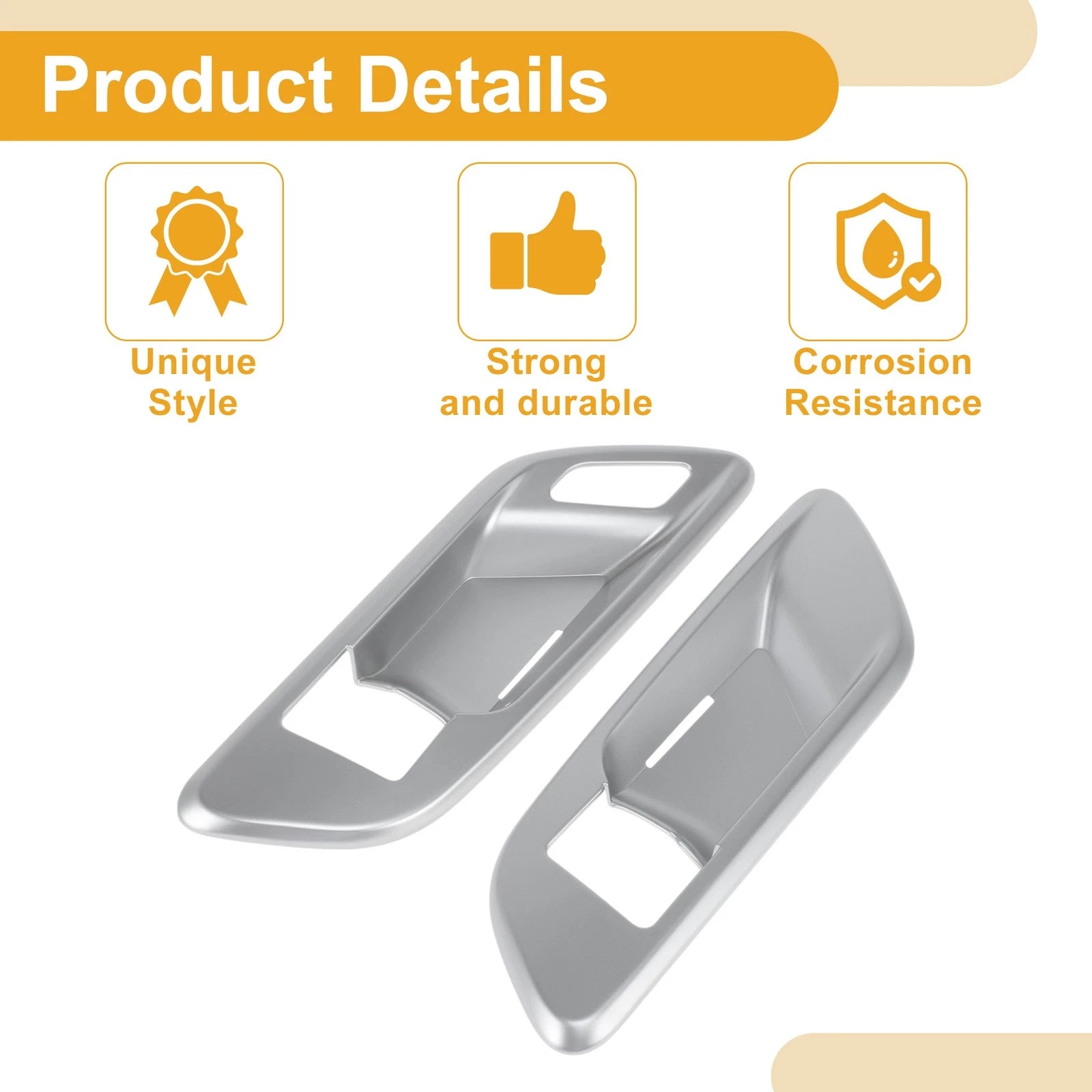 Interior Door Handle Bowl Cover Trim for Toyota Crown (2023–2024) Silver Tone
