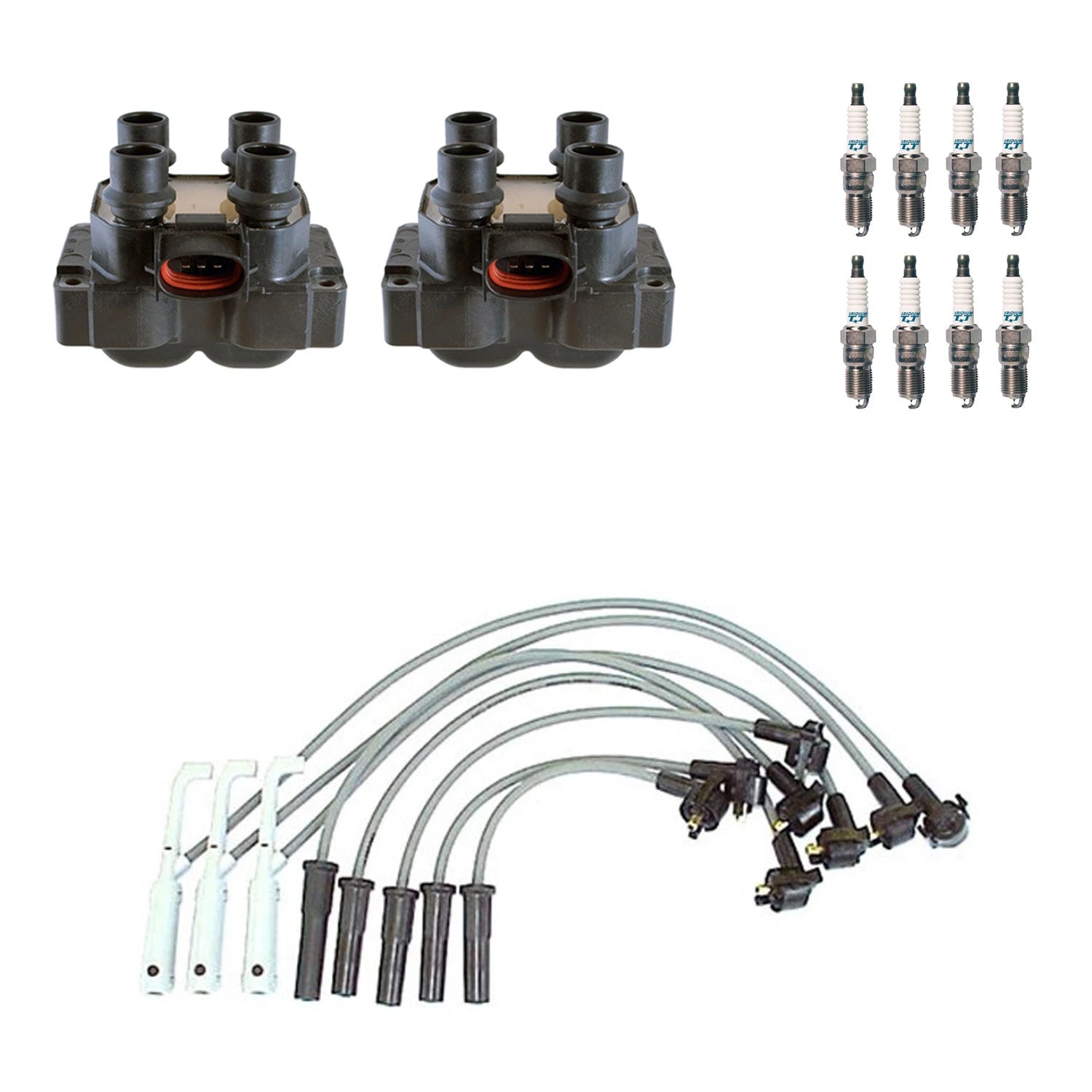 Set of 2 Ignition Coil Wires & 8 Iridium TT Spark Plugs for Ranger