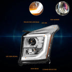 C-Shape LED DRL Projector Headlight for GMC Yukon XL (2015–2020)