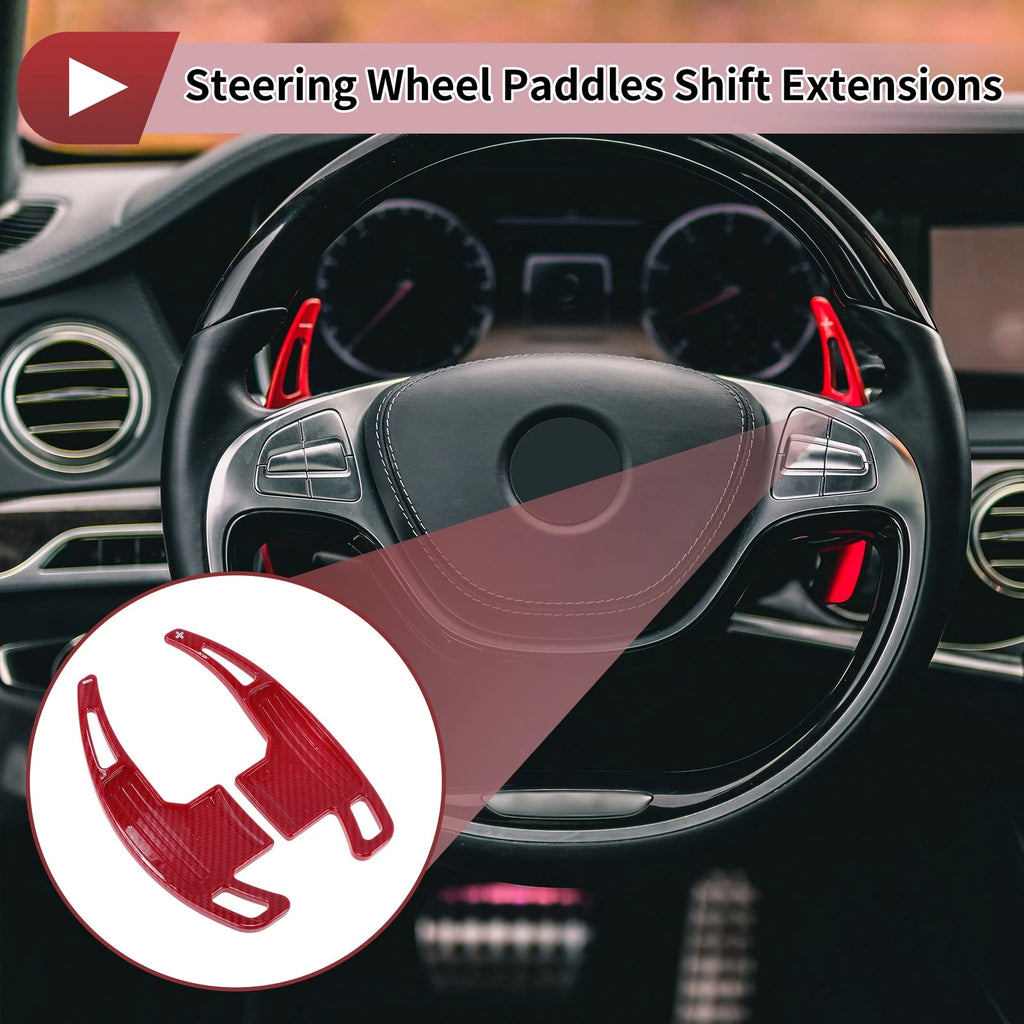 Set of 2 Red Plastic Steering Wheel Paddles for Ford Mustang (2015–2023)