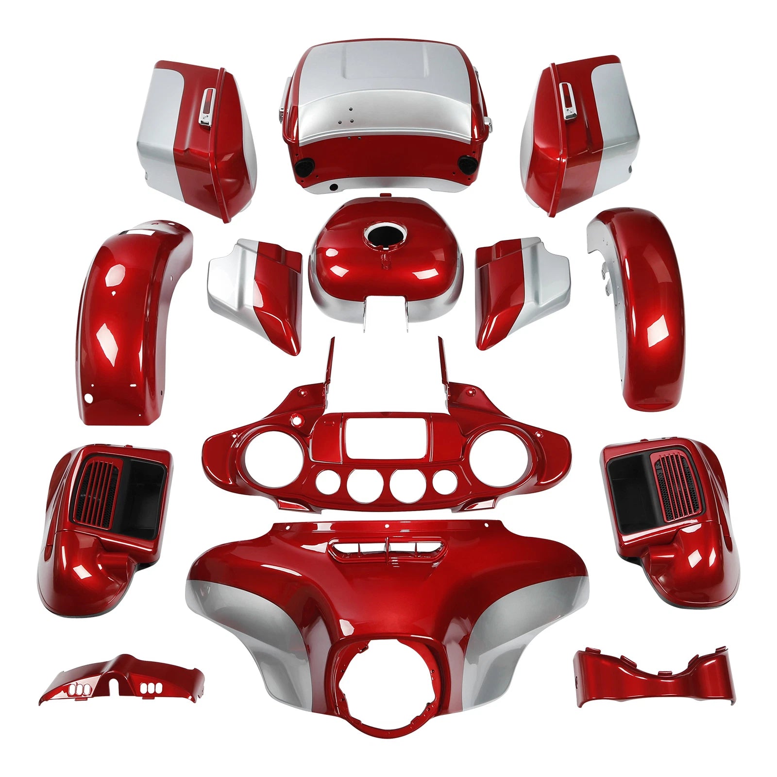 Fairings Bodywork for Harley Electra Glide (2014–2023) Wicked Red/Barracuda Silver