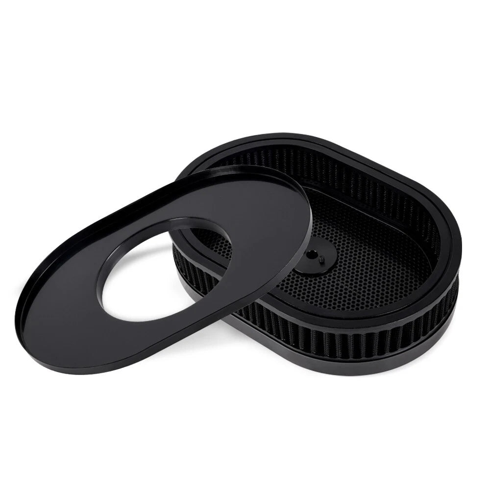 12" Oval Air Cleaner for SBC BBC Chevy (4 Barrel Carburetor, 5-1/8" Neck)
