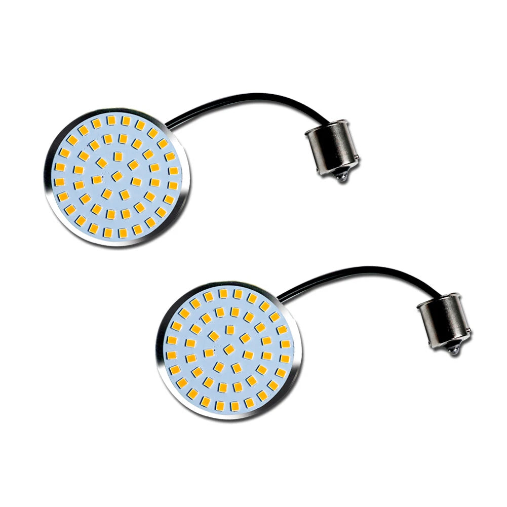 48-LED Amber Front Turn Signal Inserts for Harley Road King Electra Glide