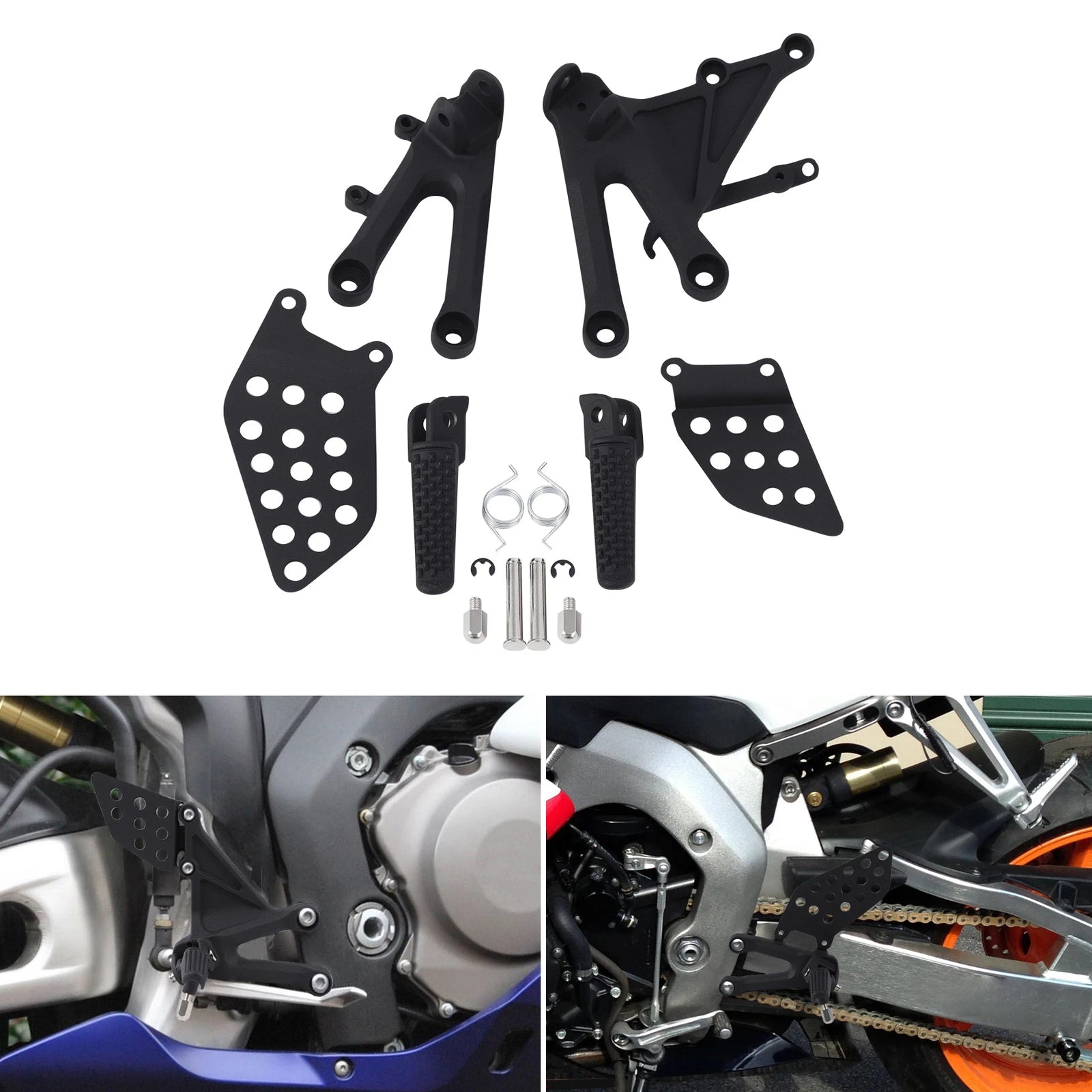 Set of 2 Driver Footpegs Rest Bracket for Honda CBR1000RR (2004–2007)