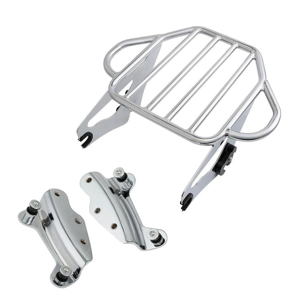 Chrome Two Up Luggage Rack Docking Kit for Harley Touring Road King (2009–2013)