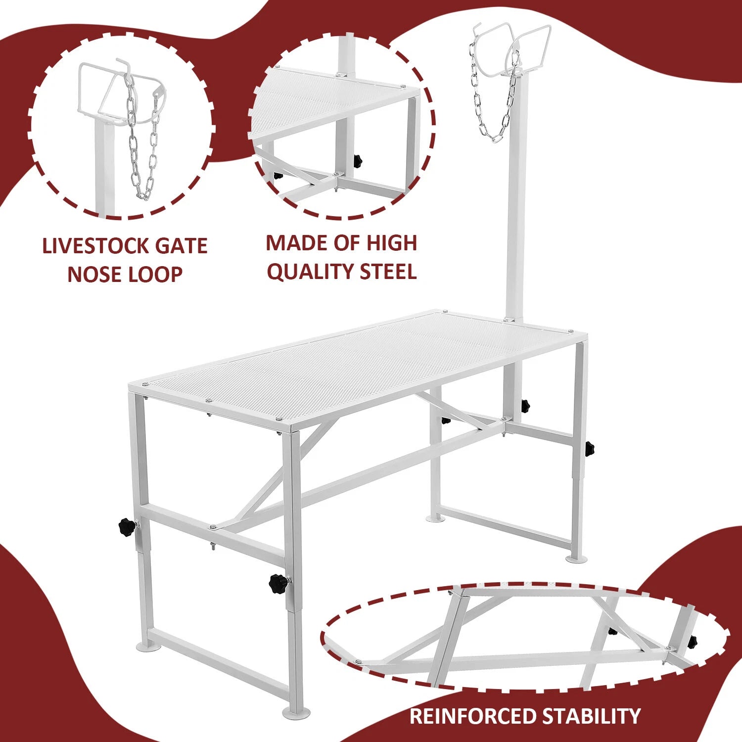Adjustable Livestock Trimming Stand for Goat Sheep (51"x24")