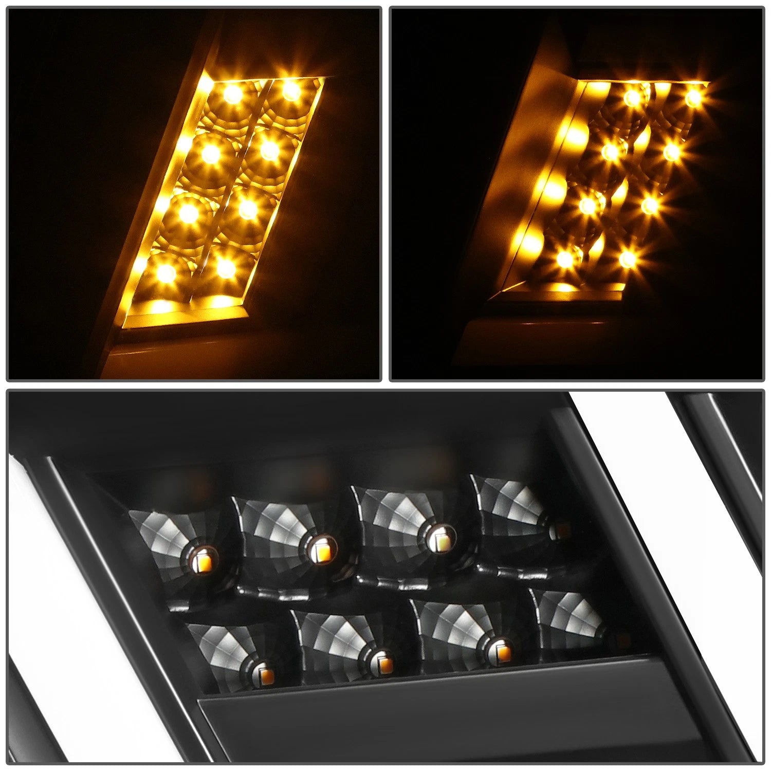 LED Projector Headlights for Nissan Titan XD (2016–2022) Black Amber