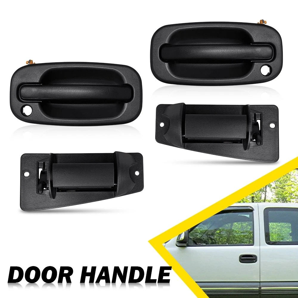 Set of 4 Door Handles for Chevy Silverado Extended Cab (1999–2007) & GMC Sierra