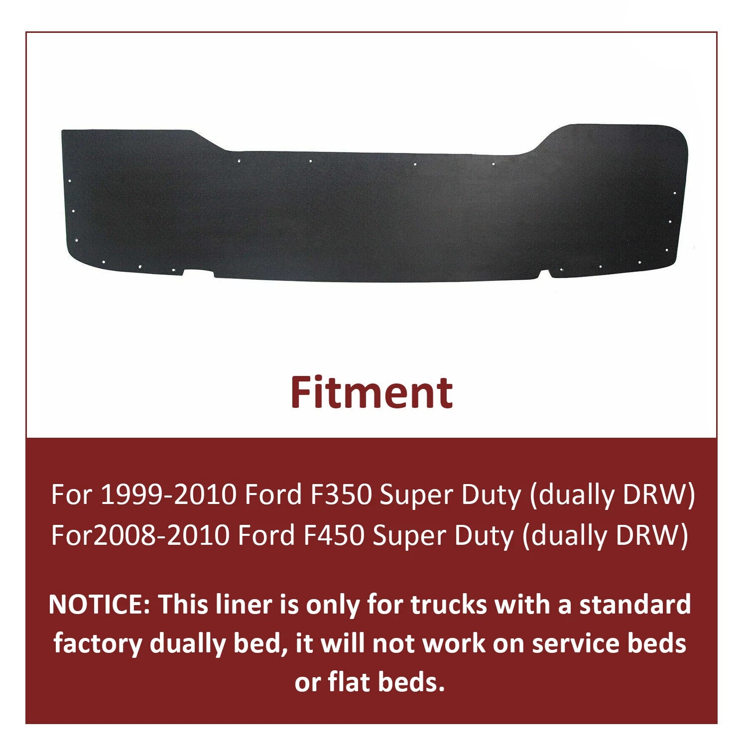Dually Bed Inner Fender Flare Liner for Ford F350 F450 (1999–2010)