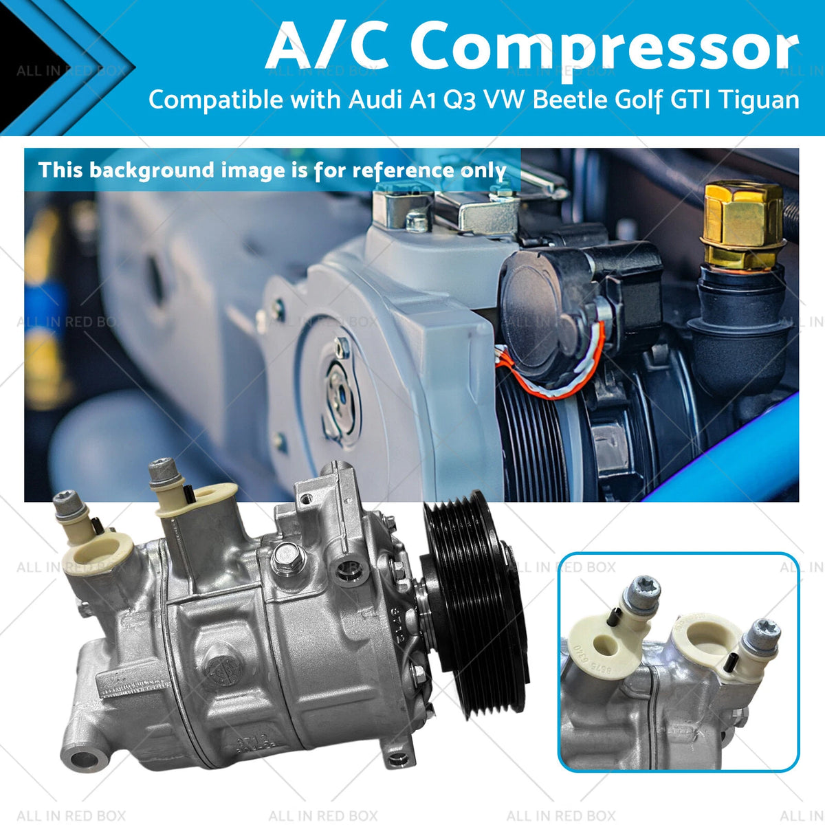 A/C Compressor for Audi A1 Q3 VW Beetle Golf GTI Tiguan (2011–2023) 5Q0820803Q