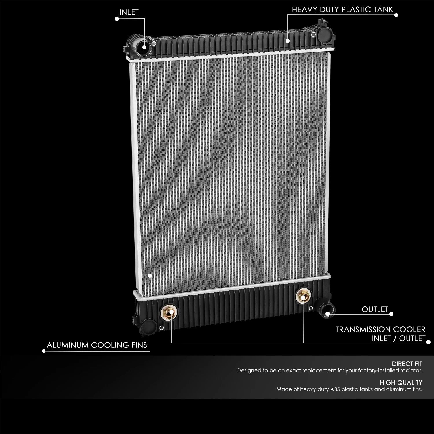 2-Row Aluminum Radiator for Freightliner FS65 M2 106 (2004–2008)