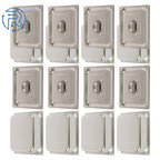 Set of 8 Stainless Steel Hotel Pans 1/2 Size 4" Deep with Lids