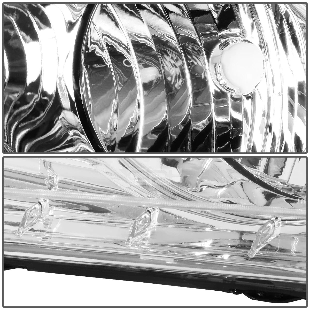 Chrome/Amber Signal Headlight Set for Ford Mustang (2010–2014)