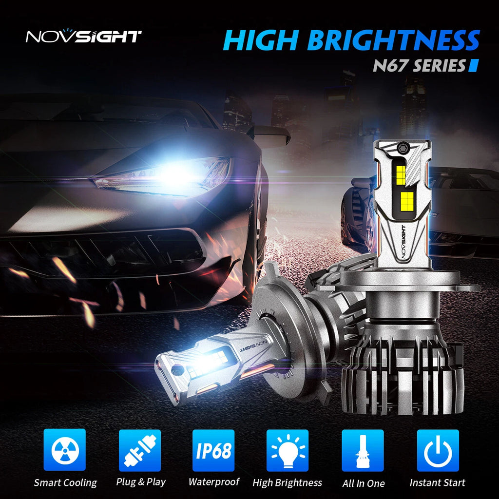 2X H4 LED Headlight Bulbs 140W 30000LM 6500K for
