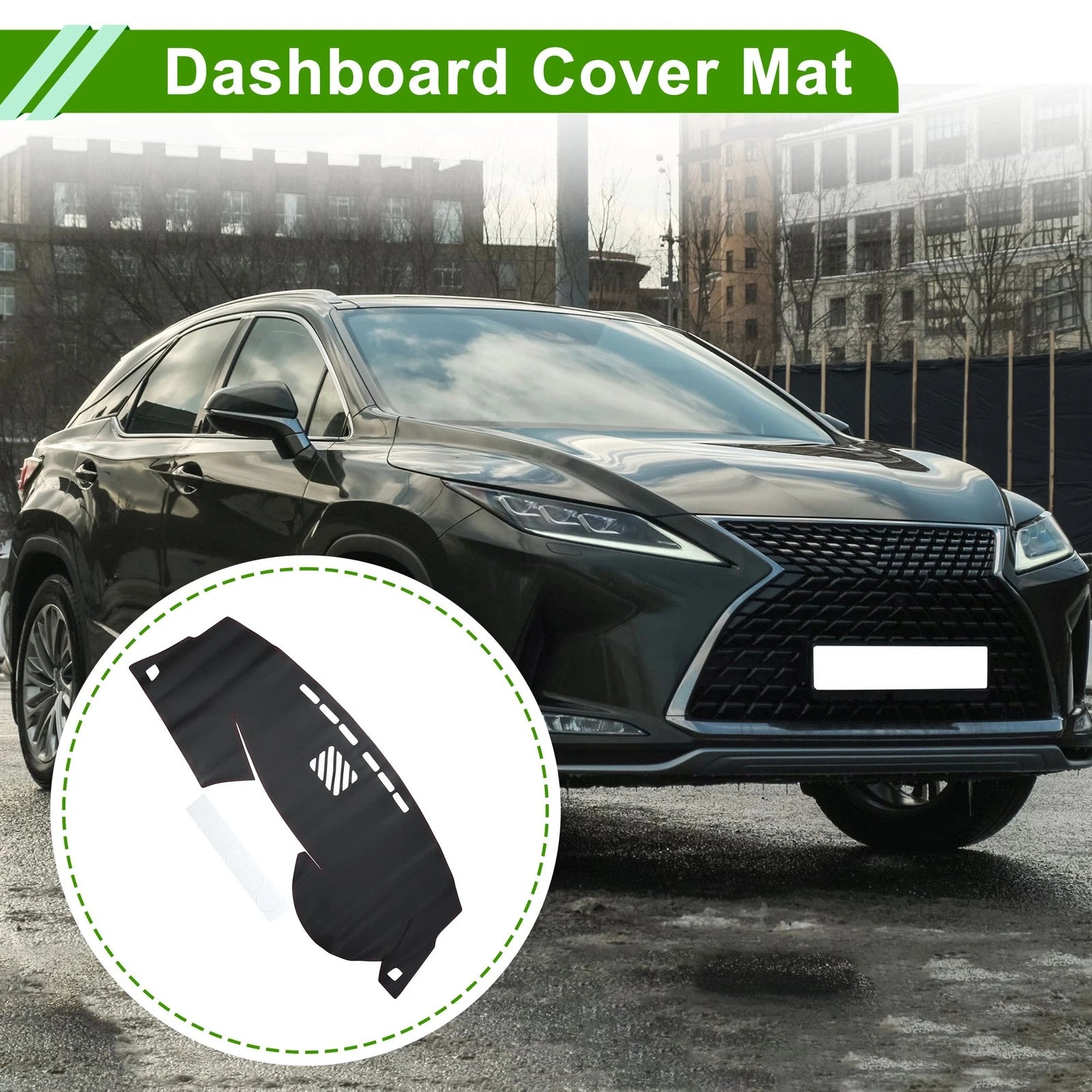 Dashboard Cover for Lexus RX 350 (2010–2015) Black Red Dash Mat