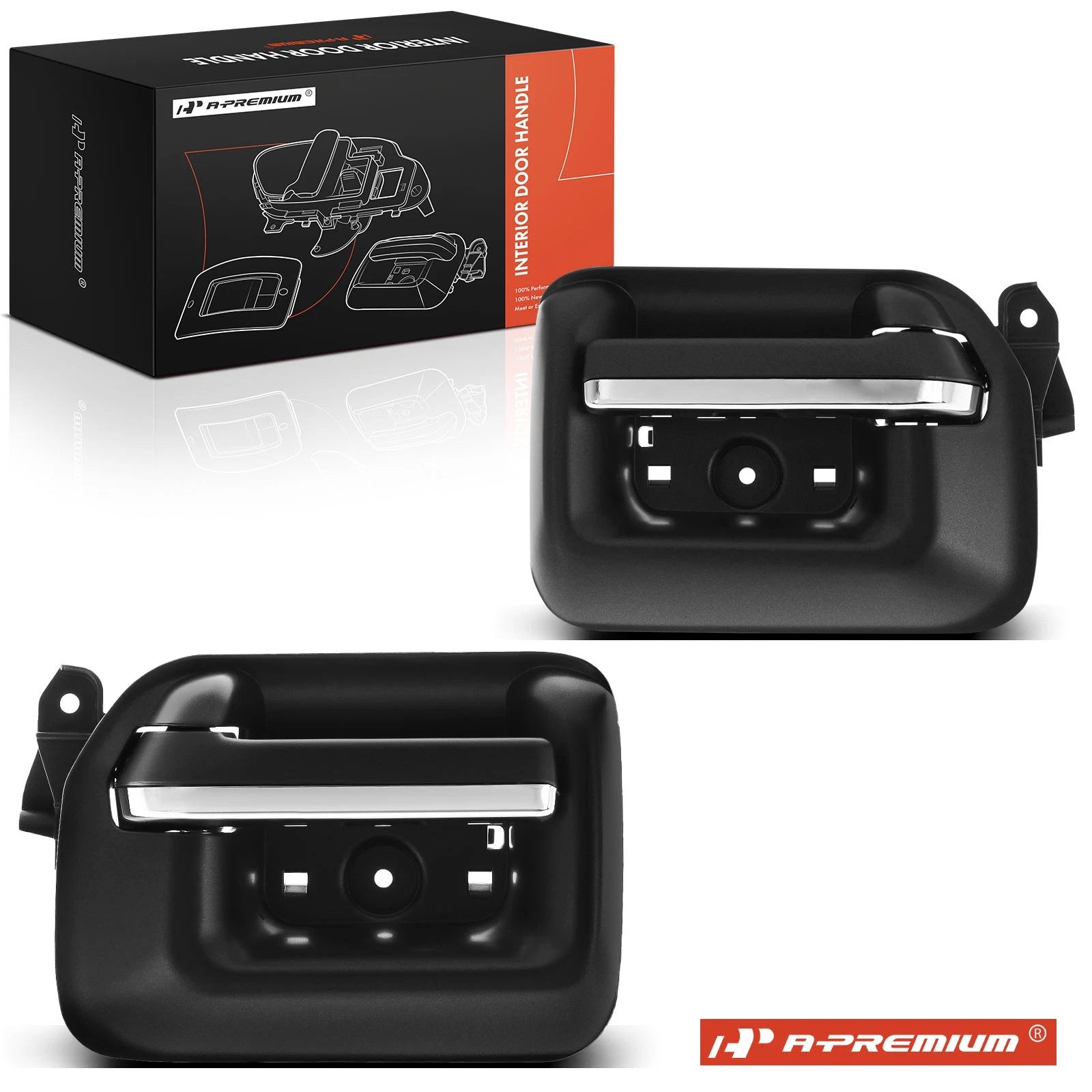 2X Front Black Chrome Interior Door Handle for Chevy Silverado 1500 (2007–2018)