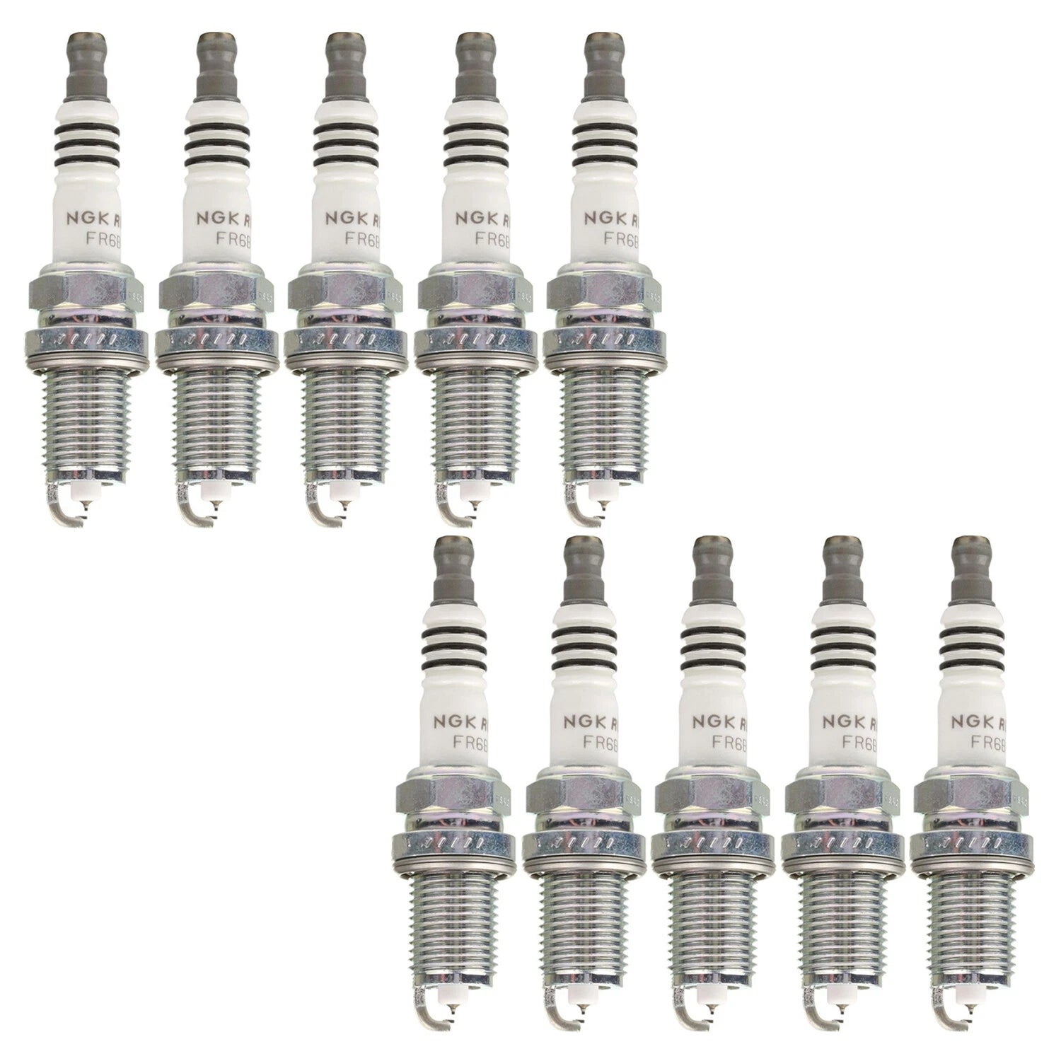 Set of 10 NGK Ruthenium HX Spark Plugs for Ram 2500 V10 (2003–2023)