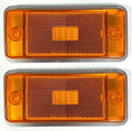 Front Amber LED Side Markers Pair with Aluminum Low Bezels for Ford Bronco (1970–1977)