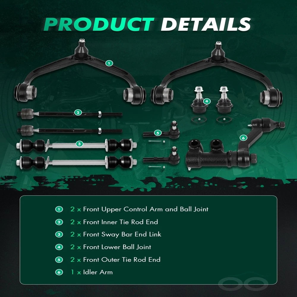 Control Arm with Ball Joints Tie Rod End Sway Bar for Chevrolet Silverado (2011–2019)