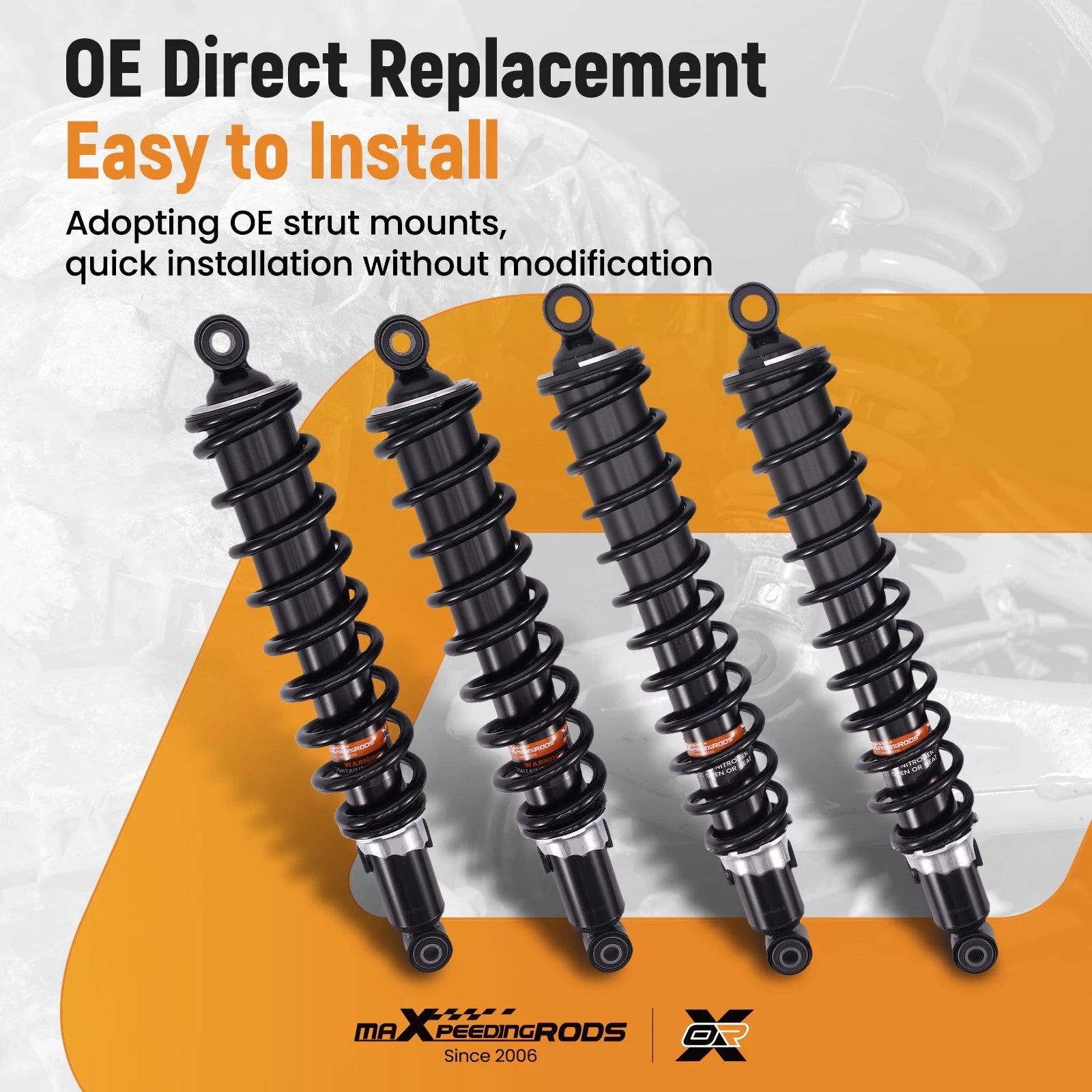 Set of 4 Gas Shocks for Honda Rubicon GPScape 4x4 (2004–2008)