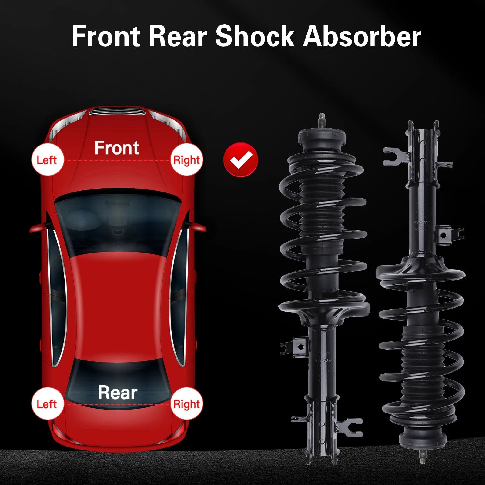 Set of 2 Front Struts with Coil Spring & Mounts for Chevy Aveo (2004-2011)