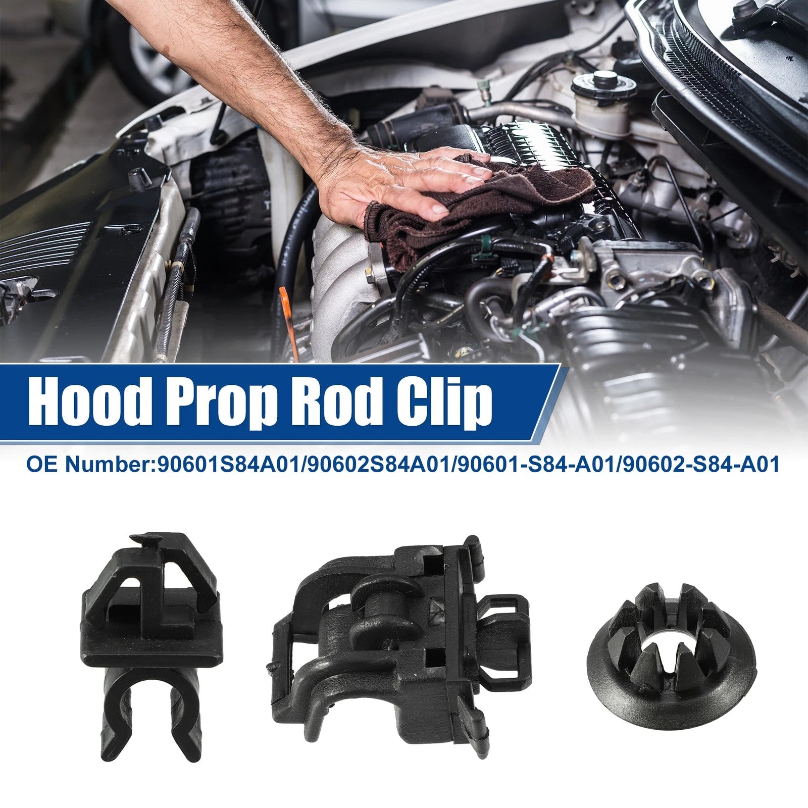 Set of 2 Hood Prop Rod Holders for Honda Prelude (1992–2001) No. 90601S84A01