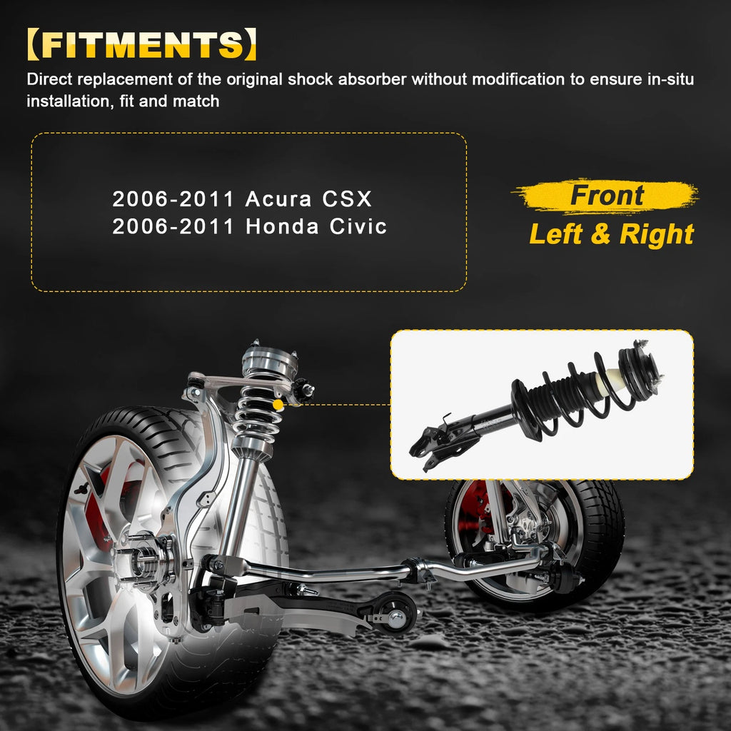 Set of 2 Front Complete Struts for Honda Civic (2006–2011)