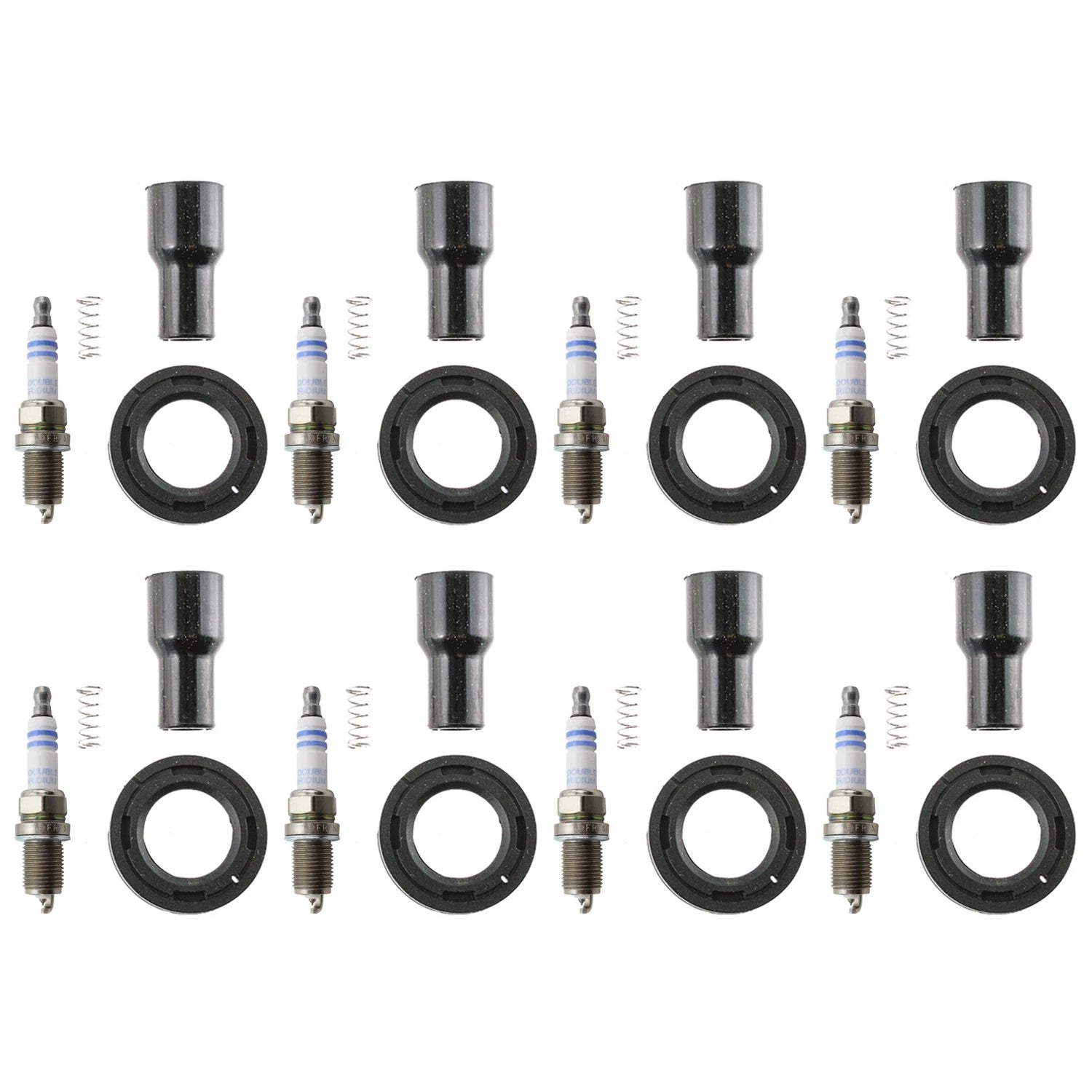 Set of 8 Double Iridium Spark Plugs & Ignition Coil Boot Kit for 4Runner V8