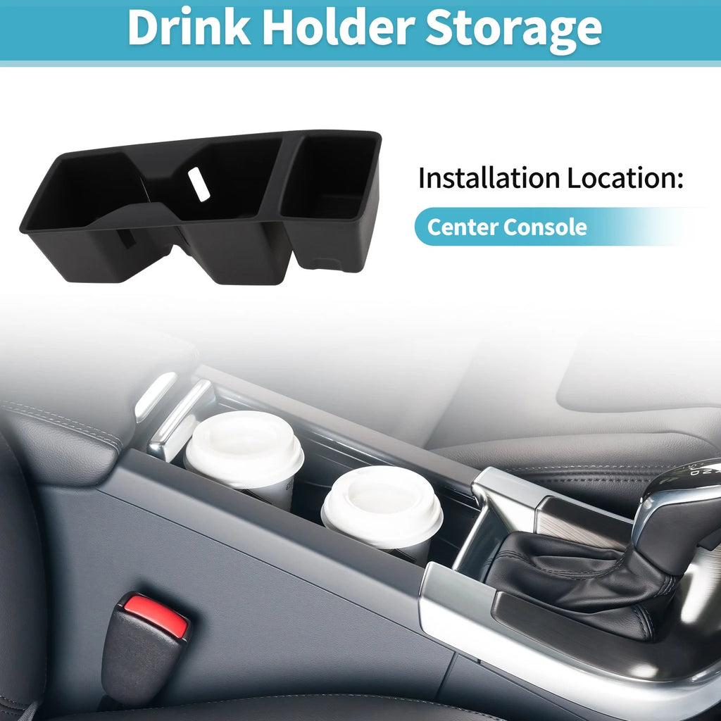 Center Console Cup Holder Organizer for Kia Sorento (2021–2026) TPE Black