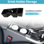 Center Console Cup Holder Organizer for Kia Sorento (2021–2026) TPE Black